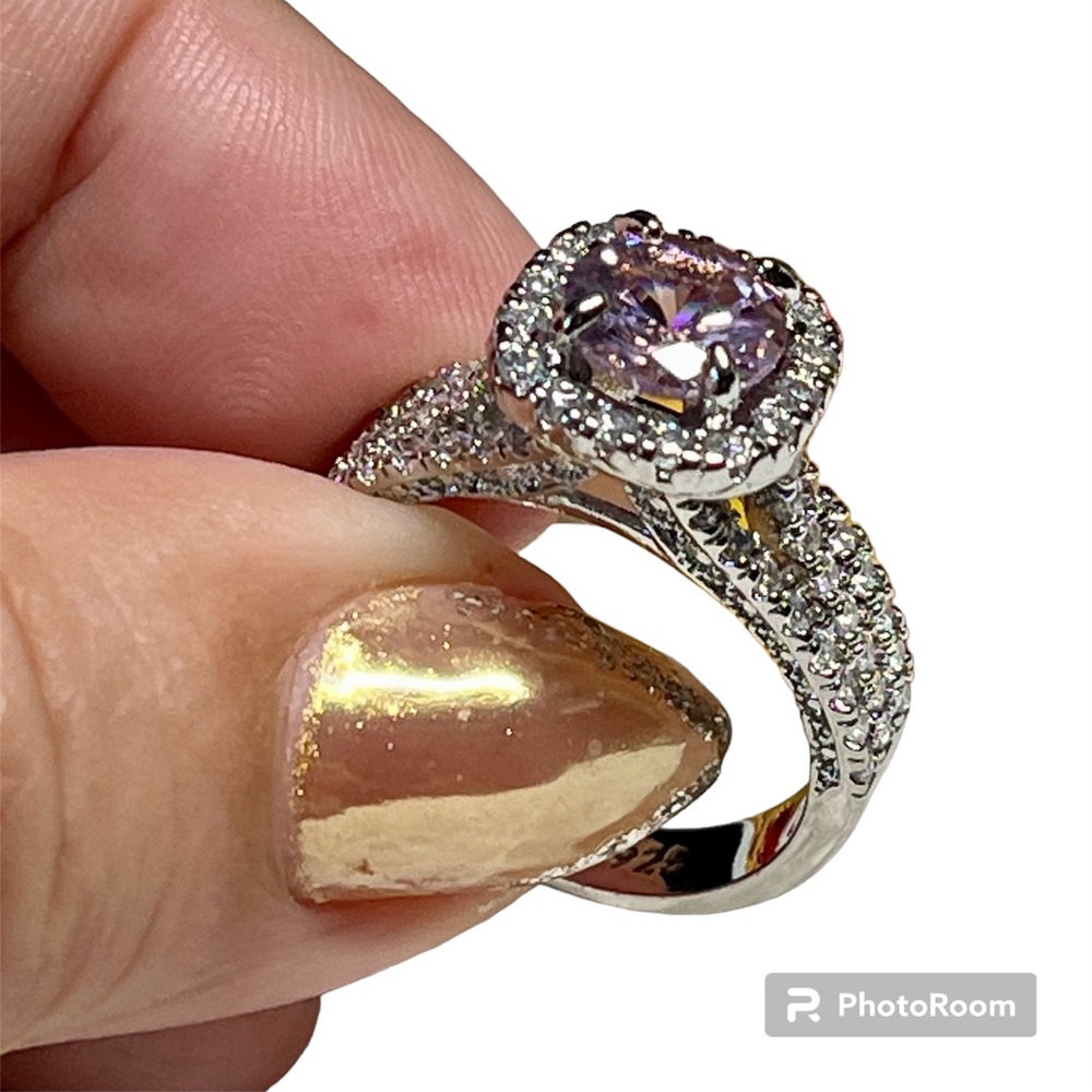 Sterling and pink rhinestone ring NWOT-gorgeous